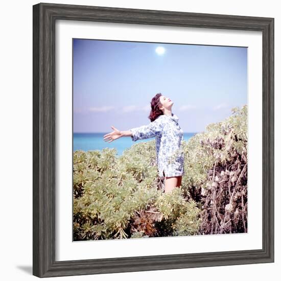 June 1956: Woman Modeling Beach Fashions in Cuba-Gordon Parks-Framed Photographic Print