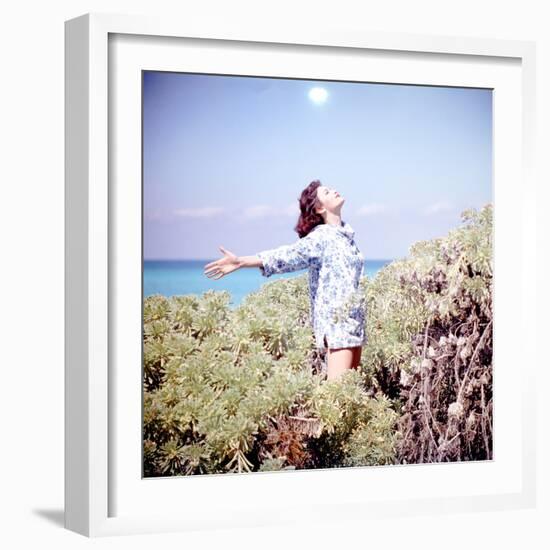 June 1956: Woman Modeling Beach Fashions in Cuba-Gordon Parks-Framed Photographic Print