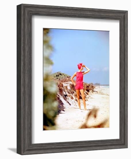 June 1956: Woman Modeling Beach Fashions in Cuba-Gordon Parks-Framed Photographic Print