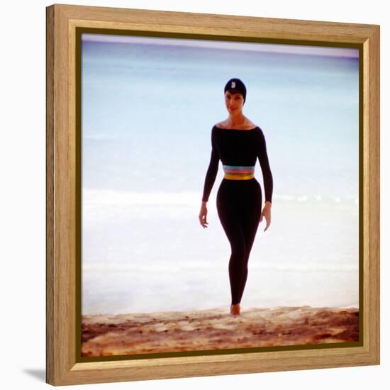 June 1956: Woman Modeling Beach Fashions in Cuba-Gordon Parks-Framed Premier Image Canvas