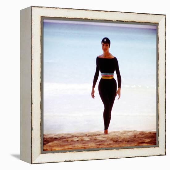 June 1956: Woman Modeling Beach Fashions in Cuba-Gordon Parks-Framed Premier Image Canvas