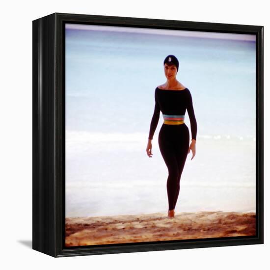 June 1956: Woman Modeling Beach Fashions in Cuba-Gordon Parks-Framed Premier Image Canvas