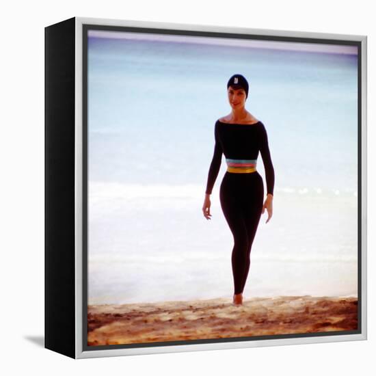 June 1956: Woman Modeling Beach Fashions in Cuba-Gordon Parks-Framed Premier Image Canvas