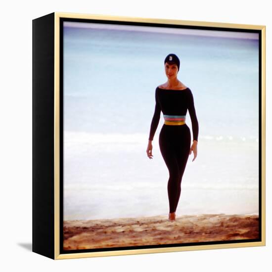 June 1956: Woman Modeling Beach Fashions in Cuba-Gordon Parks-Framed Premier Image Canvas