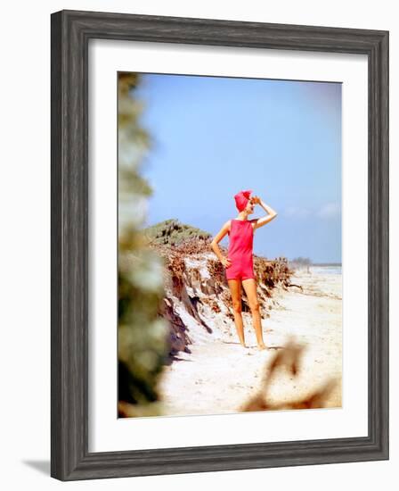 June 1956: Woman Modeling Beach Fashions in Cuba-Gordon Parks-Framed Photographic Print