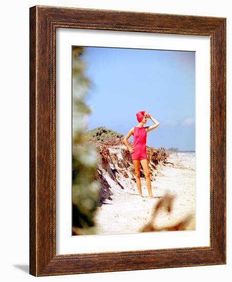 June 1956: Woman Modeling Beach Fashions in Cuba-Gordon Parks-Framed Photographic Print