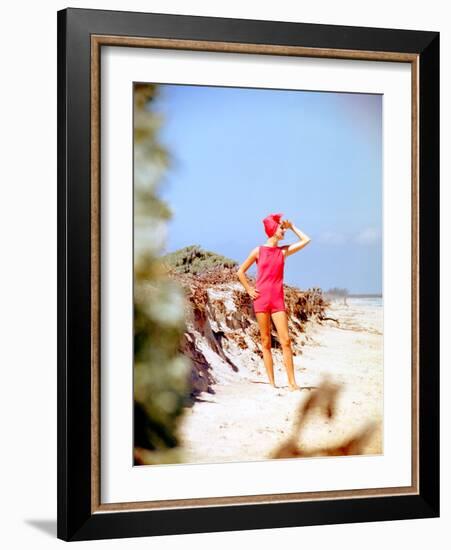 June 1956: Woman Modeling Beach Fashions in Cuba-Gordon Parks-Framed Photographic Print