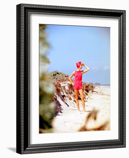 June 1956: Woman Modeling Beach Fashions in Cuba-Gordon Parks-Framed Photographic Print