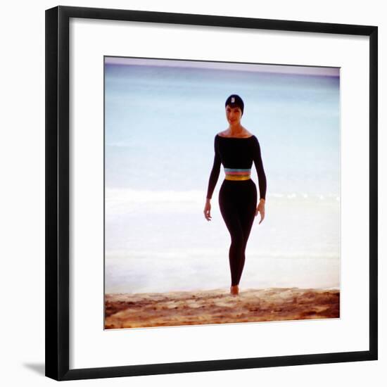 June 1956: Woman Modeling Beach Fashions in Cuba-Gordon Parks-Framed Premium Photographic Print