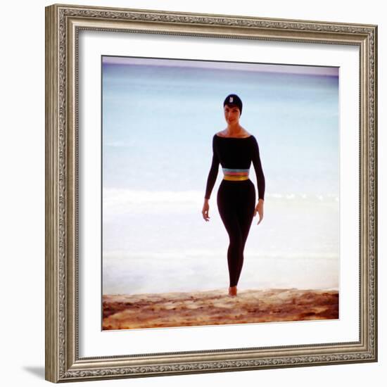 June 1956: Woman Modeling Beach Fashions in Cuba-Gordon Parks-Framed Photographic Print