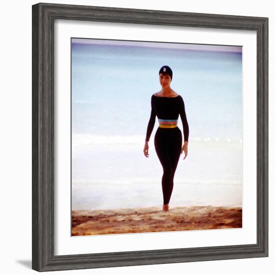 June 1956: Woman Modeling Beach Fashions in Cuba-Gordon Parks-Framed Photographic Print