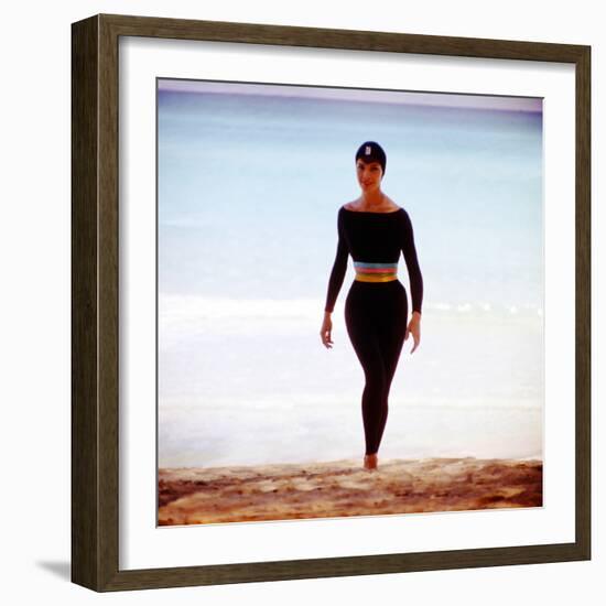 June 1956: Woman Modeling Beach Fashions in Cuba-Gordon Parks-Framed Photographic Print