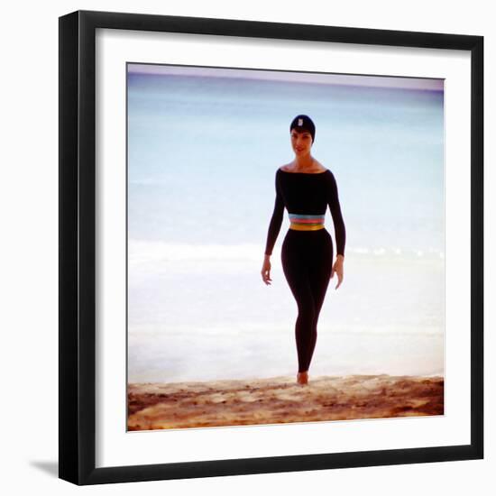 June 1956: Woman Modeling Beach Fashions in Cuba-Gordon Parks-Framed Photographic Print