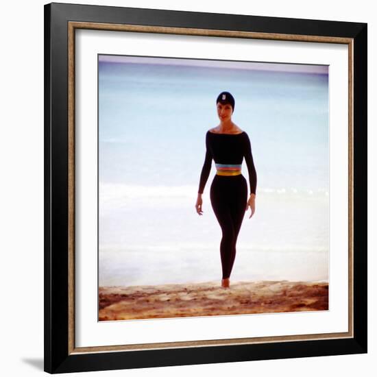 June 1956: Woman Modeling Beach Fashions in Cuba-Gordon Parks-Framed Photographic Print