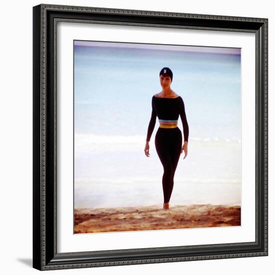 June 1956: Woman Modeling Beach Fashions in Cuba-Gordon Parks-Framed Photographic Print