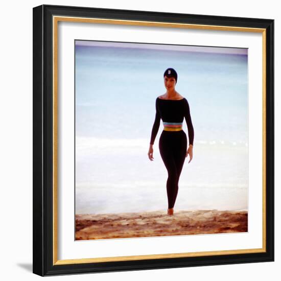 June 1956: Woman Modeling Beach Fashions in Cuba-Gordon Parks-Framed Photographic Print