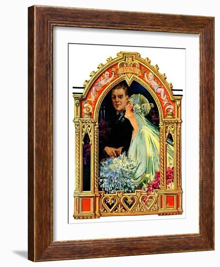 "June Bridal Couple,"June 22, 1929-Elbert Mcgran Jackson-Framed Giclee Print