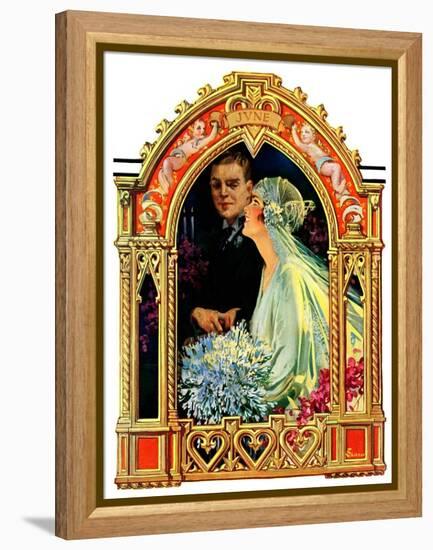 "June Bridal Couple,"June 22, 1929-Elbert Mcgran Jackson-Framed Premier Image Canvas