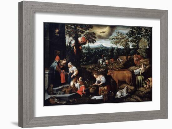 June' (From the Series 'The Seasons), Late 16th or Early 17th Century-Leandro Bassano-Framed Giclee Print