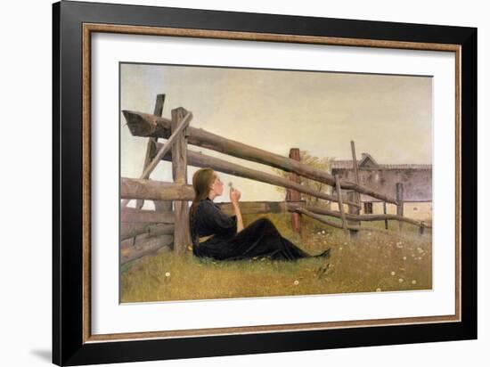 June, Girl Blowing Dandelion Seeds, 1899-Laurits Andersen Ring-Framed Giclee Print