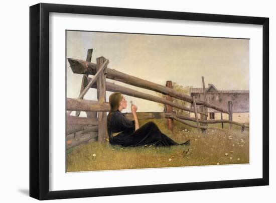 June, Girl Blowing Dandelion Seeds, 1899-Laurits Andersen Ring-Framed Giclee Print