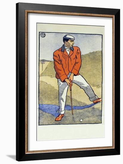 June/July, Detail from 1931 Golfing Calendar, Pub. 1931 (Colour Lithograph)-Edward Penfield-Framed Giclee Print
