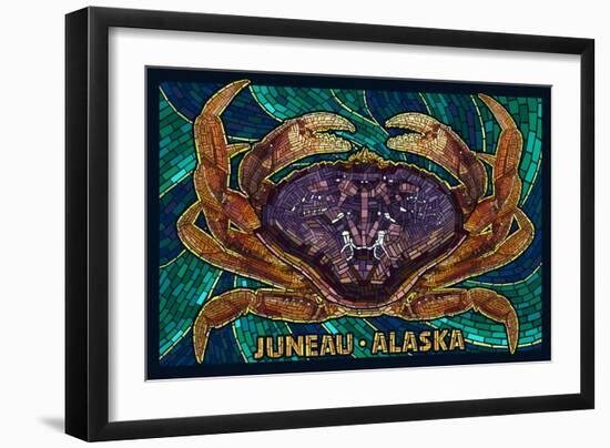 Juneau, Alaska - Dungeness Crab Mosaic-Lantern Press-Framed Art Print