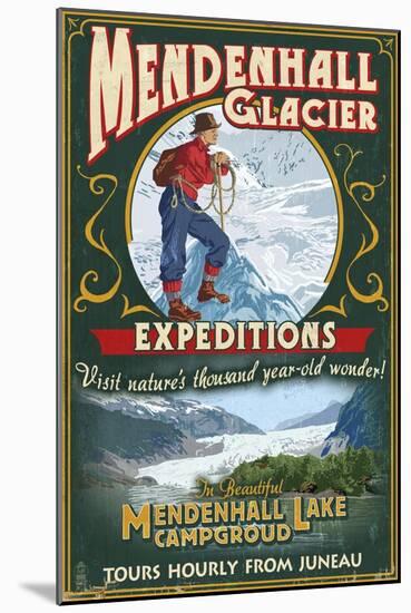 Juneau, Alaska - Mendenhall Glacier Tours-Lantern Press-Mounted Art Print