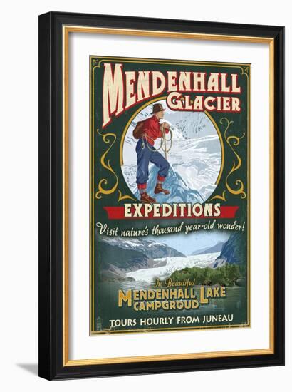 Juneau, Alaska - Mendenhall Glacier Tours-Lantern Press-Framed Art Print