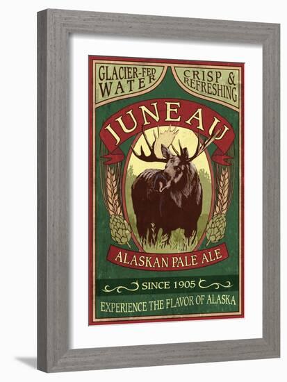 Juneau, Alaska - Moose Ale-Lantern Press-Framed Art Print