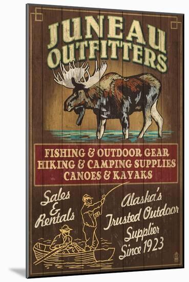 Juneau, Alaska - Moose Outfitters-Lantern Press-Mounted Art Print