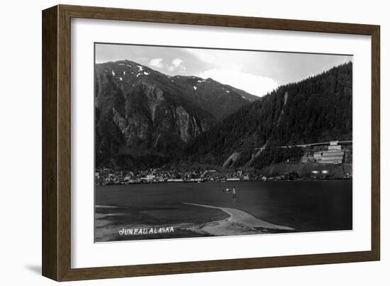 Juneau, Alaska - Panoramic View of Town from Water-Lantern Press-Framed Art Print