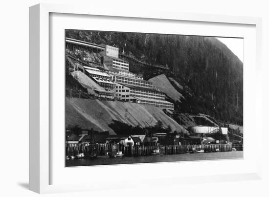 Juneau, Alaska Town Mill View Photograph - Juneau, AK-Lantern Press-Framed Art Print