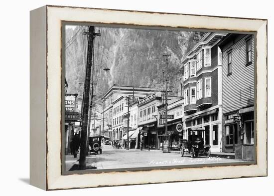 Juneau, Alaska - View of Franklin Street-Lantern Press-Framed Stretched Canvas