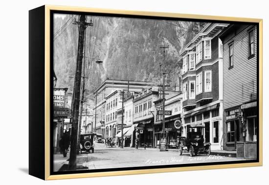 Juneau, Alaska - View of Franklin Street-Lantern Press-Framed Stretched Canvas