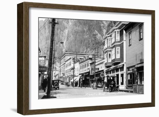 Juneau, Alaska - View of Franklin Street-Lantern Press-Framed Art Print