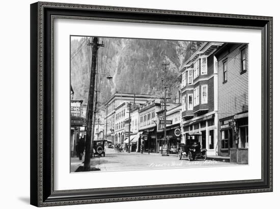 Juneau, Alaska - View of Franklin Street-Lantern Press-Framed Art Print