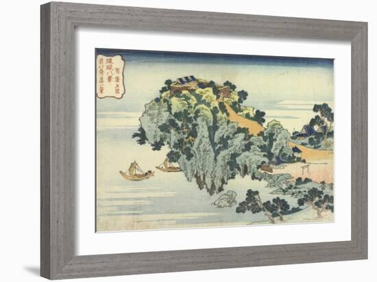 Jungai Sekisho (Evening Glow at Junga). from the Series Eight Views of the Ryukyu Islands-Katsushika Hokusai-Framed Giclee Print