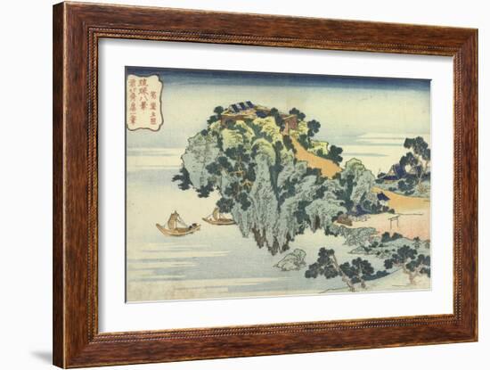 Jungai Sekisho (Evening Glow at Junga). from the Series Eight Views of the Ryukyu Islands-Katsushika Hokusai-Framed Giclee Print