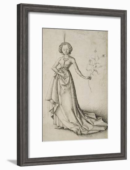 Junge Frau mit Blütenranke-null-Framed Giclee Print