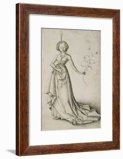 Junge Frau mit Blütenranke-null-Framed Giclee Print