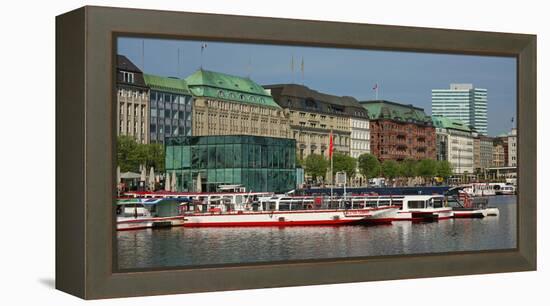 Jungfernstieg at Binnenalster, Hamburg, Germany, Europe-Hans-Peter Merten-Framed Premier Image Canvas