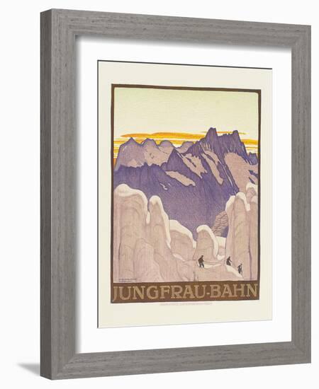 Jungfrau-Bahn, Poster Advertising the Jungfrau Mountain Railway-Emil Cardinaux-Framed Giclee Print