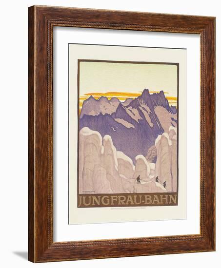 Jungfrau-Bahn, Poster Advertising the Jungfrau Mountain Railway-Emil Cardinaux-Framed Giclee Print