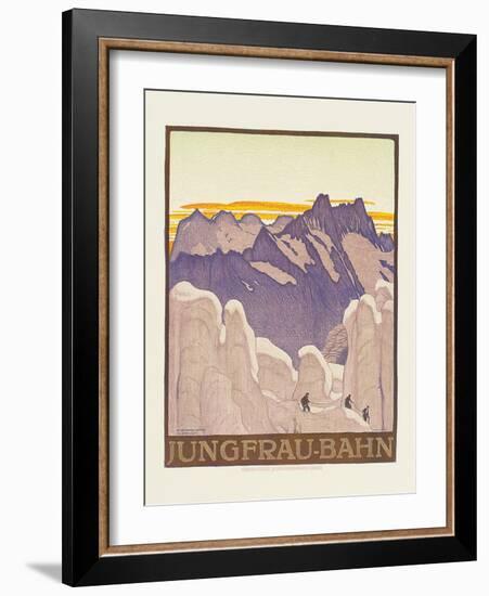 Jungfrau-Bahn, Poster Advertising the Jungfrau Mountain Railway-Emil Cardinaux-Framed Giclee Print