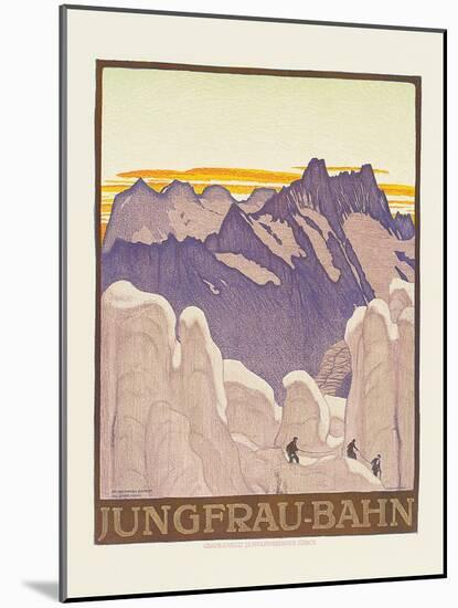 Jungfrau-Bahn, Poster Advertising the Jungfrau Mountain Railway-Emil Cardinaux-Mounted Giclee Print