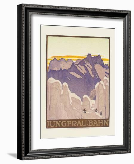 Jungfrau-Bahn, Poster Advertising the Jungfrau Mountain Railway-Emil Cardinaux-Framed Giclee Print