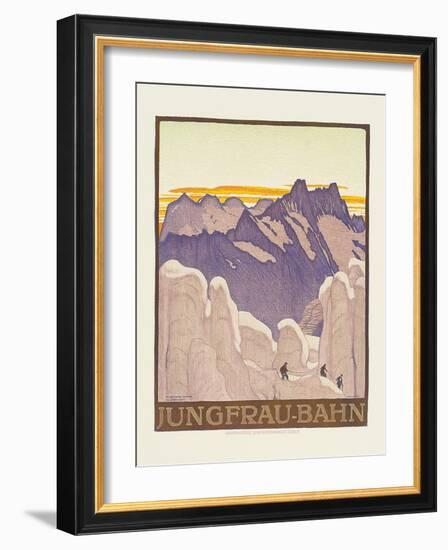 Jungfrau-Bahn, Poster Advertising the Jungfrau Mountain Railway-Emil Cardinaux-Framed Giclee Print