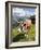 Jungfrau Massif and Cow Near Murren, Jungfrau Region, Switzerland, Europe-Michael DeFreitas-Framed Photographic Print