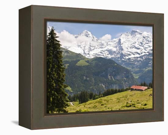 Jungfrau Massif From Murren, Jungfrau Region, Switzerland, Europe-Michael DeFreitas-Framed Premier Image Canvas